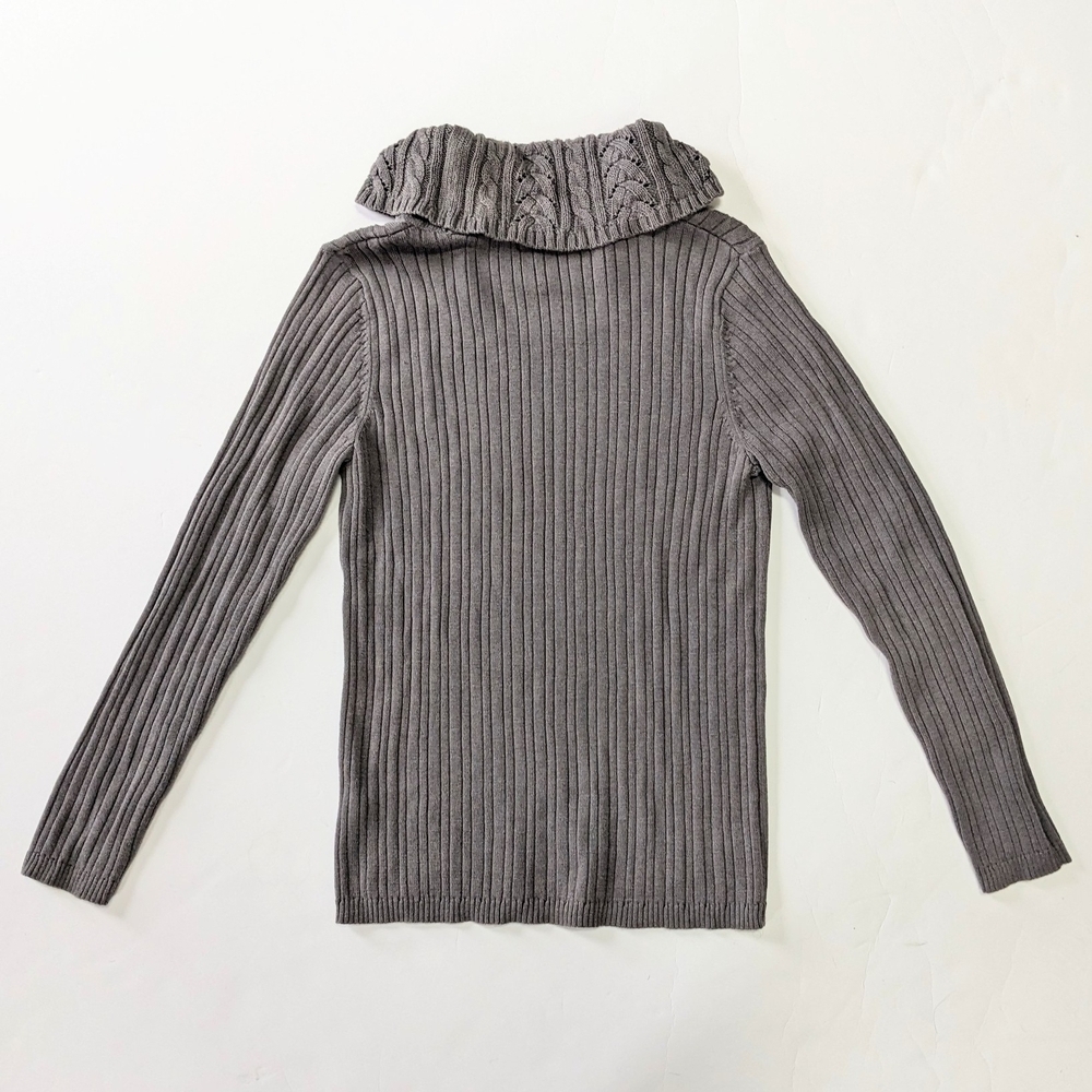 Women's Croft & Barrow® Ribbed Cowl Neck Sweater - Picture 2 of 5